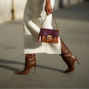 NEW Thigh HIgh Patent Leather Tall Boot Stiletto Pointy Viktory Over Knee Congac